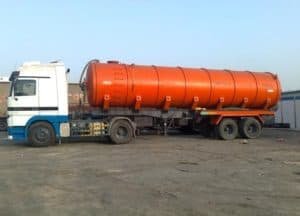 Waste water removal tanker